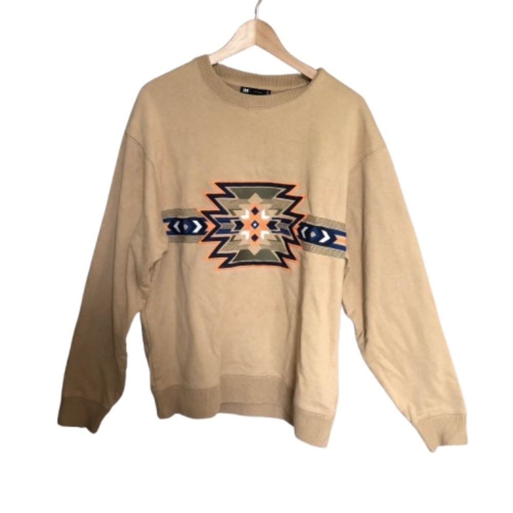 Men's Southwestern Aztec Sweatershirt with Geometric Design XS